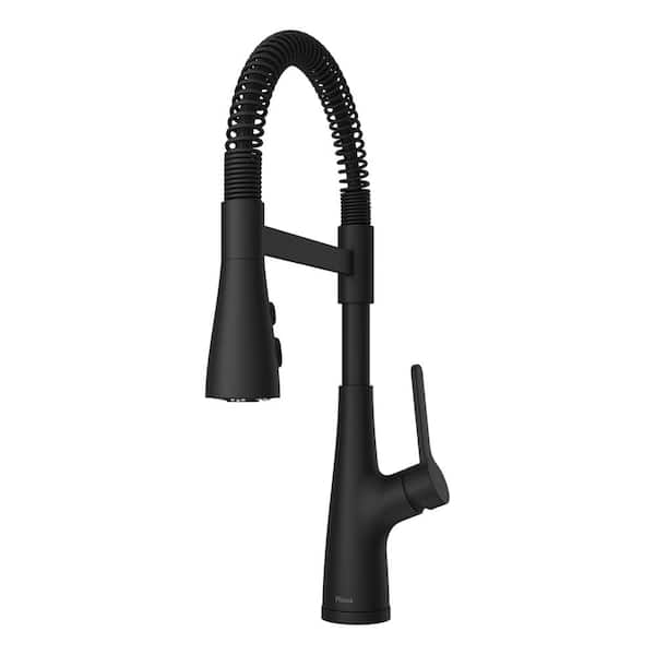 Pfister Neera Single Handle Culinary Pull-Down Sprayer Kitchen Faucet in Matte Black