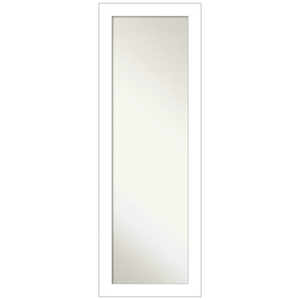 Contemporary Satin White Full-Length Over-the-Door Mirror