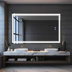 31 in. W x 51 in. H Modern Rectangle Frameless Anti-Fog LED Light Bathroom Vanity Mirror