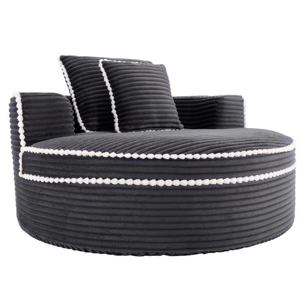 55 in. Dark Grey Polyester Twin Size Sofa Bed with Memory Foam, Cup Holder, and Pillows durable construction price history on PriceWatchPro