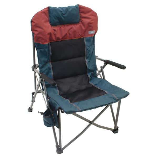 Rio Deluxe Hard-Arm Navy Blue Padded Quad Chair with Pillow