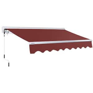 10 ft. Luxury L Semi-Cassette Manual Retractable Patio Awning (98 in. Projection) in Terracotta