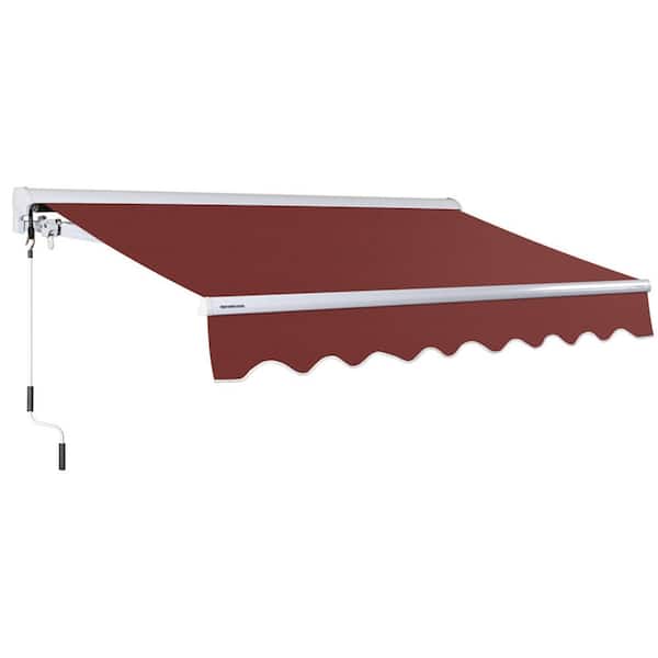 Advaning 10 ft. Luxury L Semi-Cassette Manual Retractable Patio Awning (98 in. Projection) in Terracotta