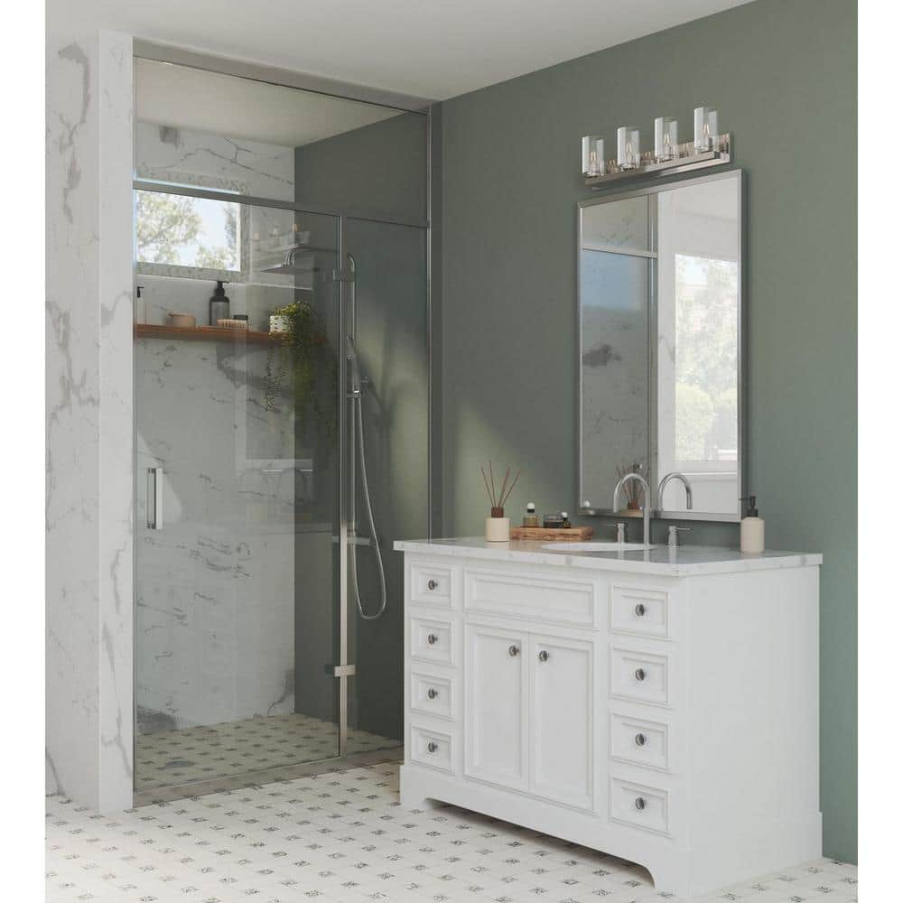 Goodwin Collection 29.25 in. 4-Light Polished Chrome Modern Vanity Light with Clear Glass for Bathroom price history on PriceWatchPro
