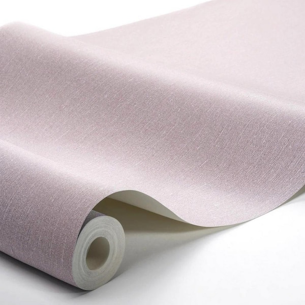Ejoy Linen Texture Vinyl Peel and Stick Wallpaper Roll, LightPink, 2 ft. x 33 ft./Roll(1 Roll)