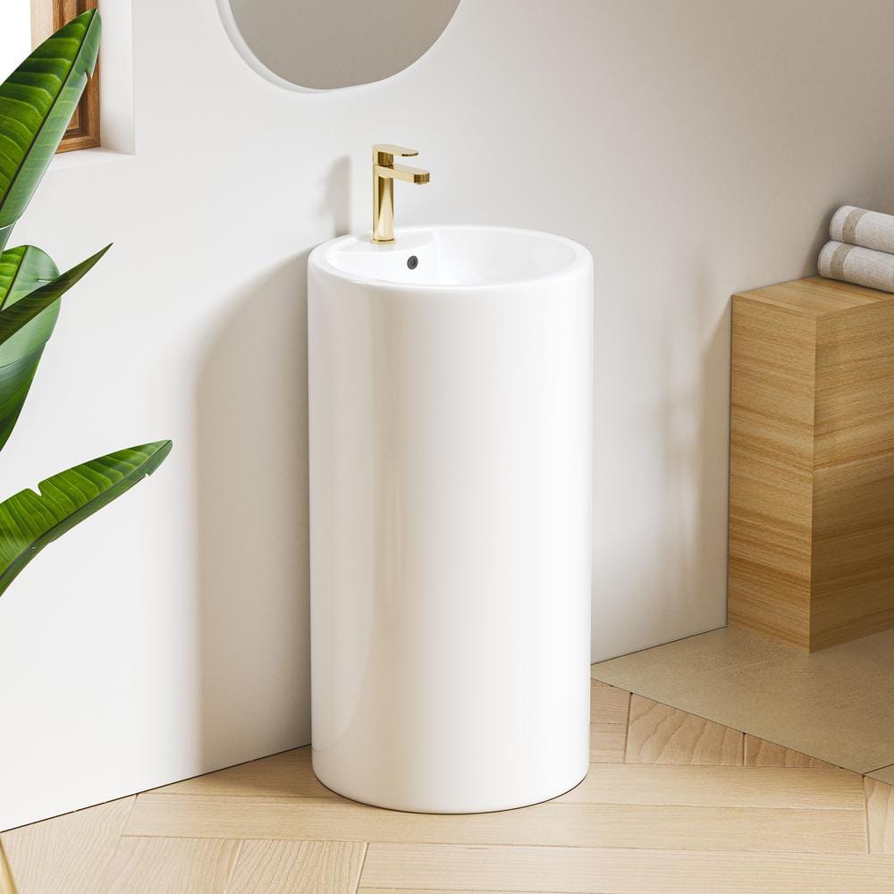 Eridanus Denbigh Vitreous China 33 in. Round Free Standing