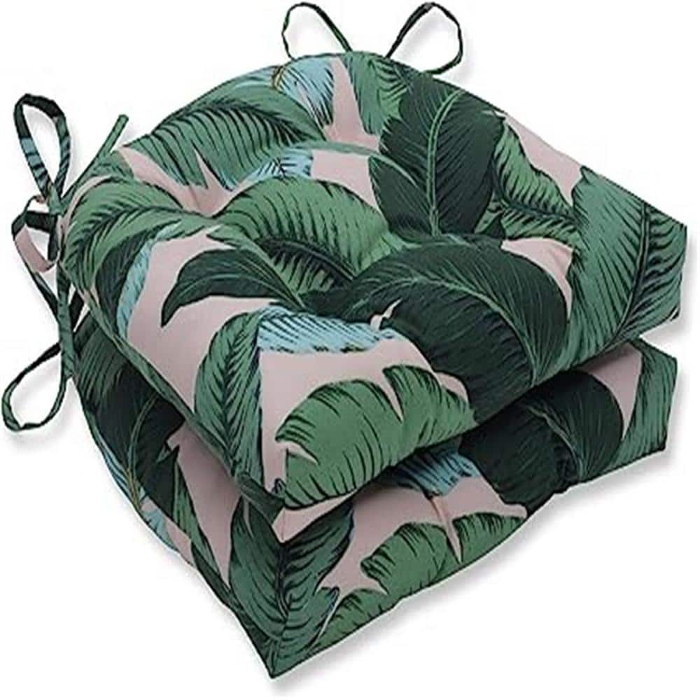 Outdoor/Indoor Swaying Palms Capri Green Loveseat Cushion, 2-Count (Pack of