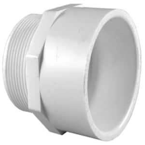 Dia MPT To S  Pipe Adapter x 2 in Dia Charlotte Pipe  1-1/2 in 
