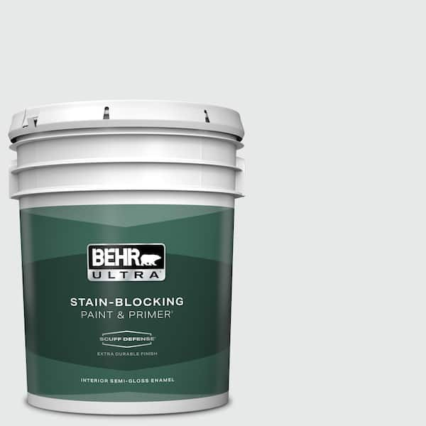 BEHR ULTRA 5 gal. #PR-W10 Swirling Water Extra Durable Semi-Gloss Enamel Interior Paint & Primer