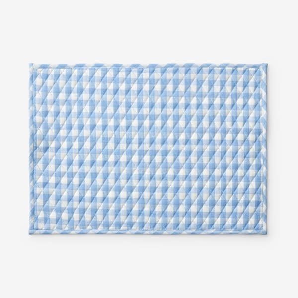 The Company Store Yarn Dyed Gingham Tabletop 20 in. W x 1 in. H Blue Cotton Place Mat (Set of 4)