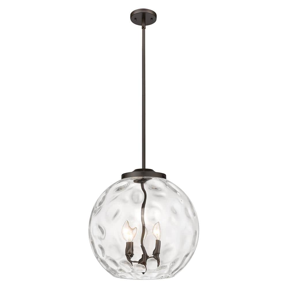 Athens Water Glass 60-Watt 3-Light Oil Rubbed Bronze Shaded Mini Pendant Light with Clear Water Glass price history on PriceWatchPro