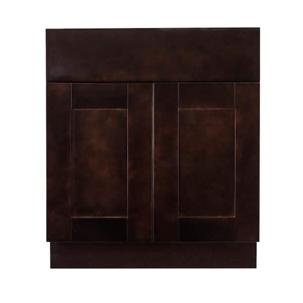 LIFEART CABINETRY Anchester Assembled 24 in. x 34.5 in. x 24 in. Base Cabinet with 2 Doors and 1 Drawer in Dark Espresso