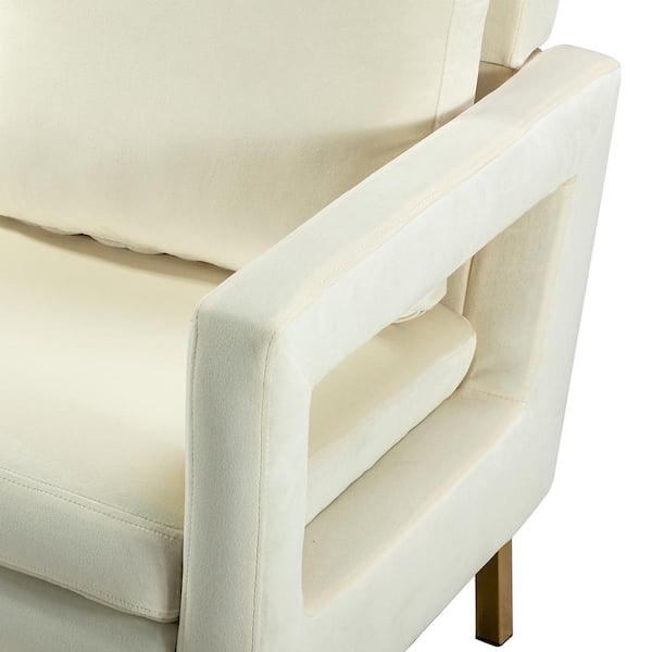 JAYDEN CREATION Barmen 50 in. Home Depot with - HSFMSY0134-IVORY Loveseat Loose Upholstered Ivory Back The