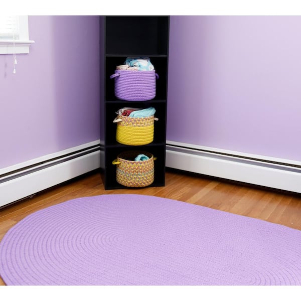Joy Braids Solid Violet 2 ft. x 4 ft. Oval Indoor/Outdoor Braided Area Rug