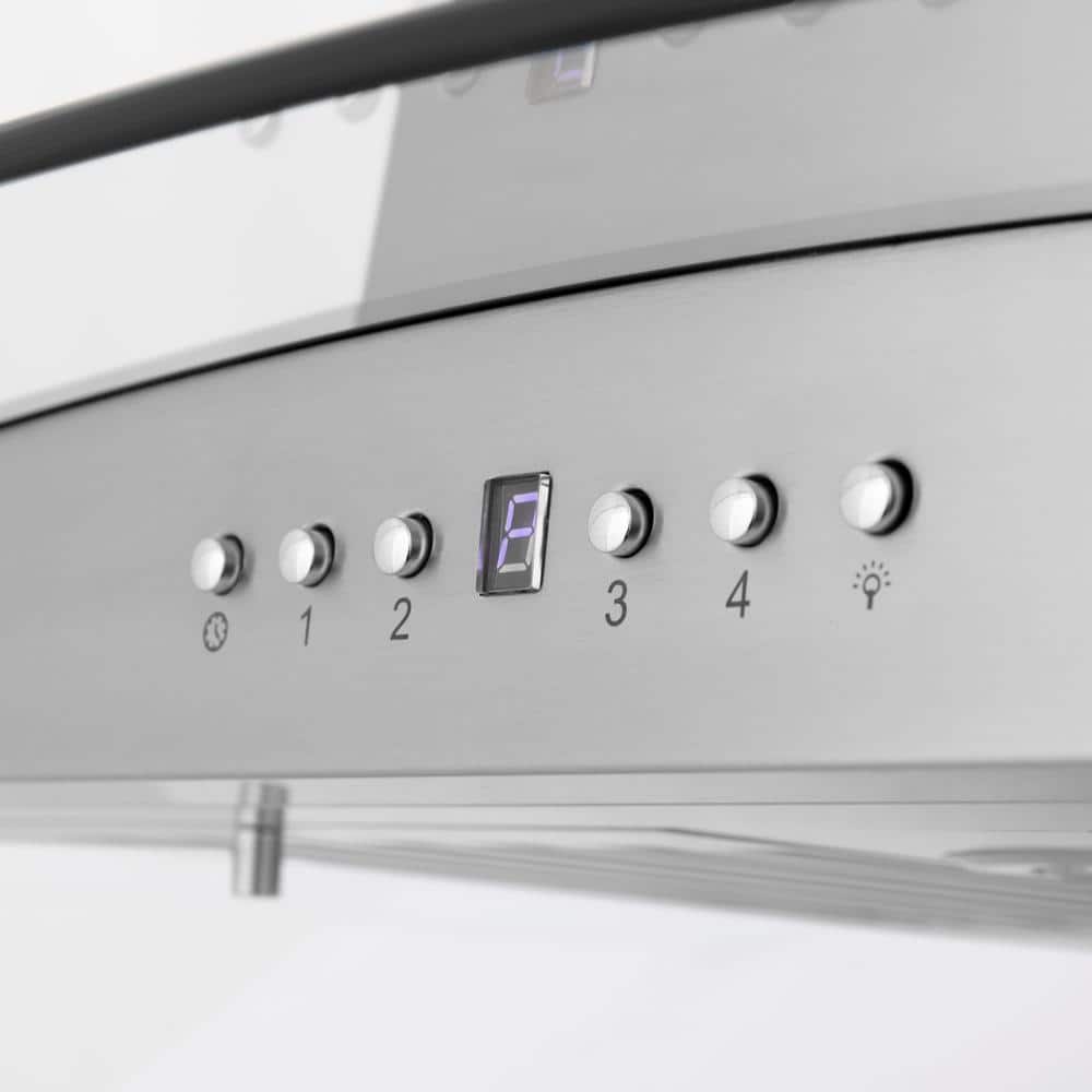 36-inch Stainless Steel and Glass Convertible Island Range Hood
