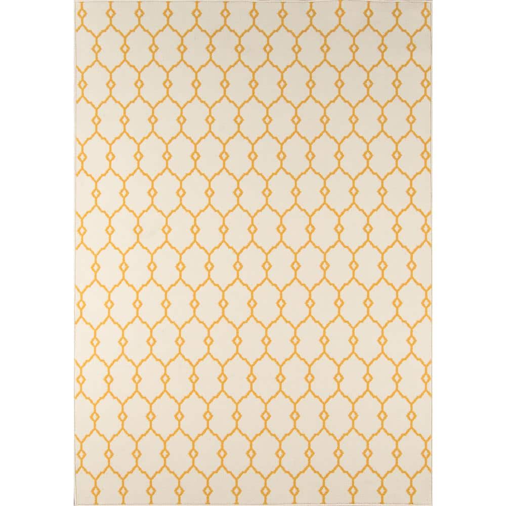 Yellow Mexican Baja Round Rug main image 1