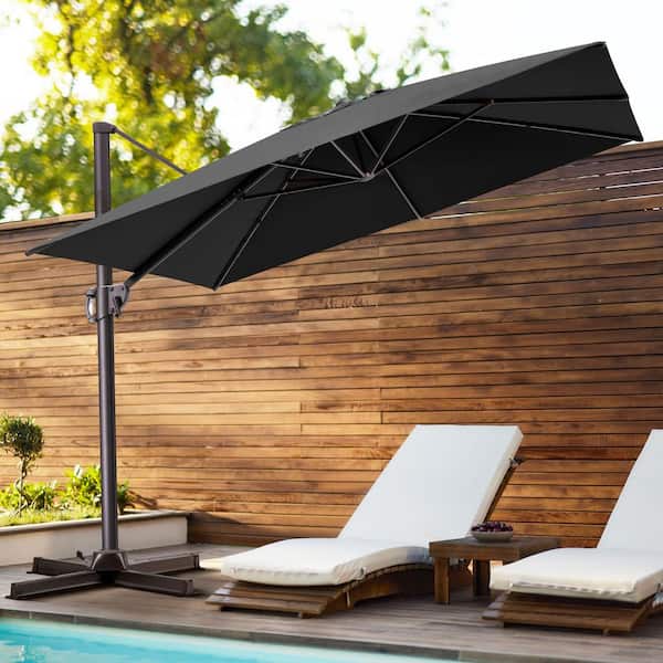 black 9 ft patio umbrella WestinTrends ft. Solar Power LED lights Market with Round Base This 9ft round patio market umbrella with sagging edges comfortably shades 68 people AreShark 9 FT Patio Umbrella