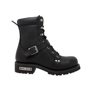 Men's Size 13 Black Grain Leather 8 in. Motorcycle Boots
