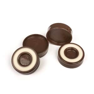 1-3/4 in. Chocolate Brown Furniture Caster Cups/Floor Protector Coasters Round for Furniture Legs (Set of 4 Grippers)