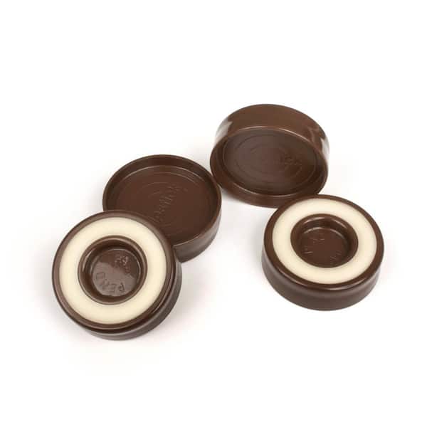 SlipStick 1-3/4 in. Chocolate Brown Furniture Caster Cups/Floor Protector Coasters Round for Furniture Legs (Set of 4 Grippers)