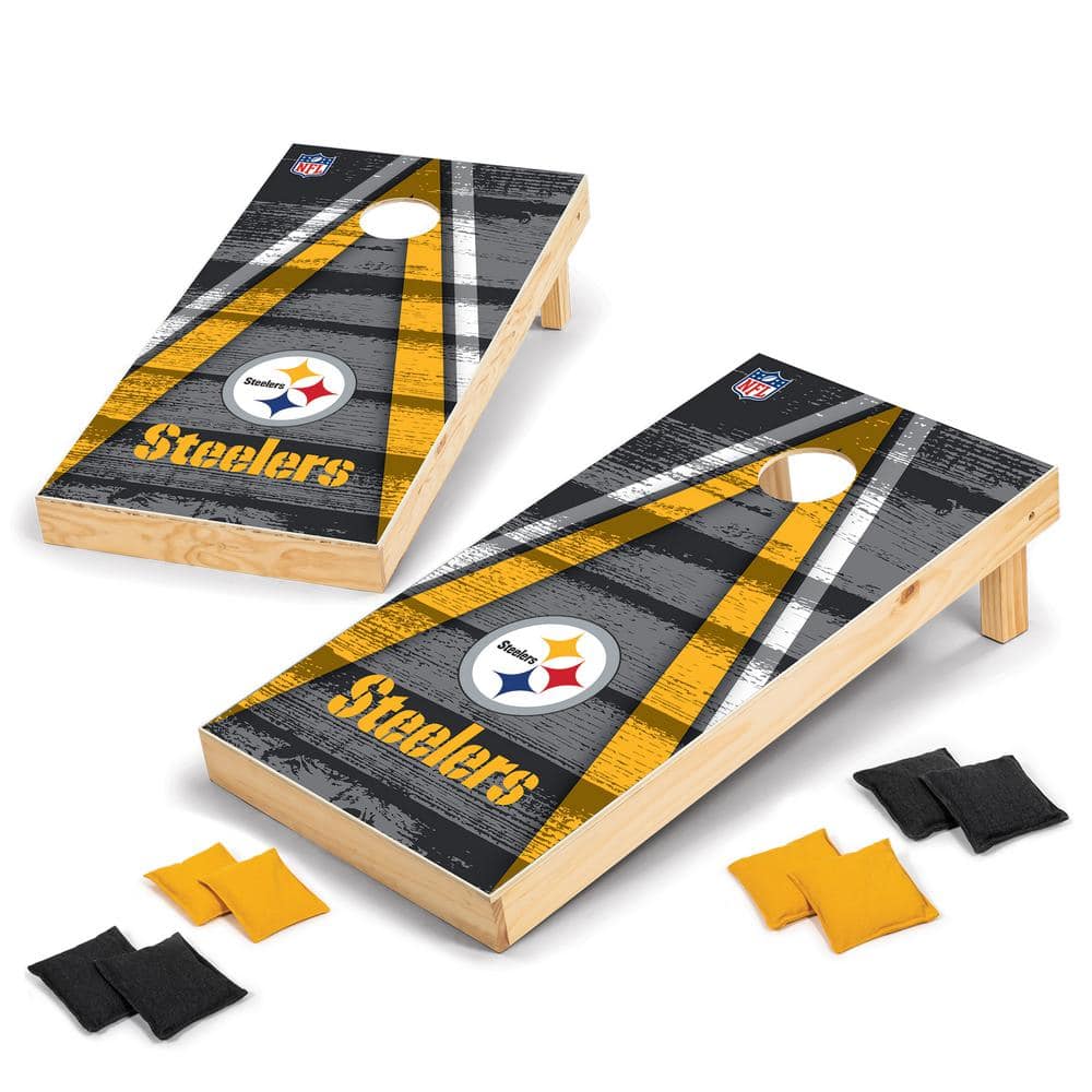 Pittsburgh Steelers Vinyl Wrapped Cornhole Boards with Bags