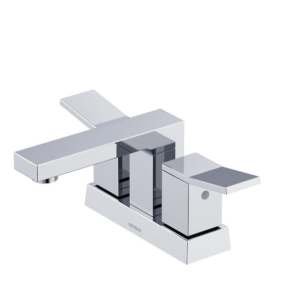 Avian 4 in. Centerset 2-Handle Bathroom Faucet with Metal Touch Down Drain in Chrome