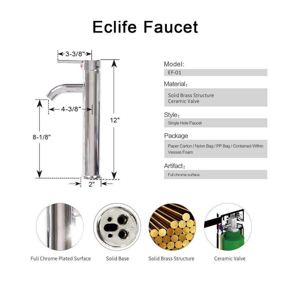 Clear Tempered Glass Round Vessel Sink with Chrome Faucet