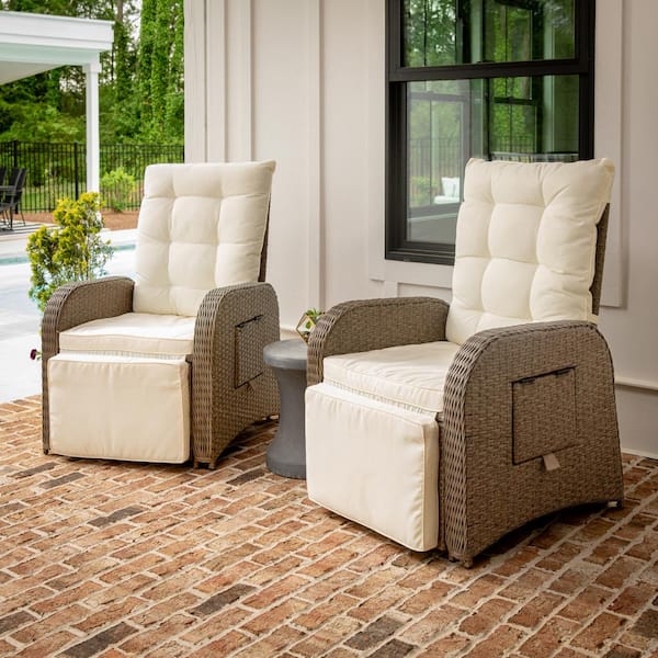 Carnegy Avenue Brown Wicker/Rattan Outdoor Lounge Chair in Brown Set of 2