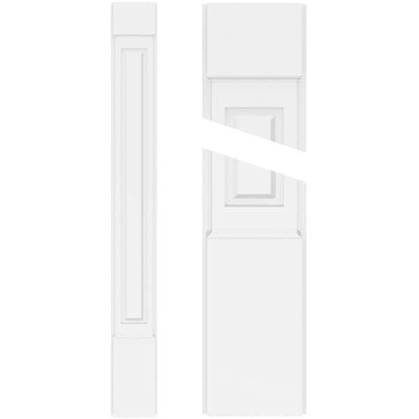 Ekena Millwork 2 in. x 9 in. x 60 in. Raised Panel PVC Pilaster Moulding with Standard Capital and Base (Pair)