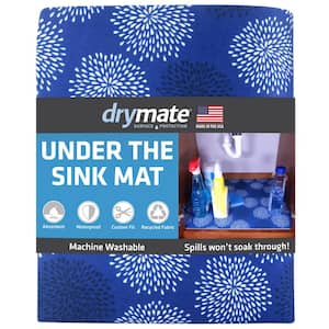 Premium Blue 24 in. D x 29 in. L Solid Slip Resistant, Waterproof Under Sink Mat Drawer and Shelf Liners (1- Pack)