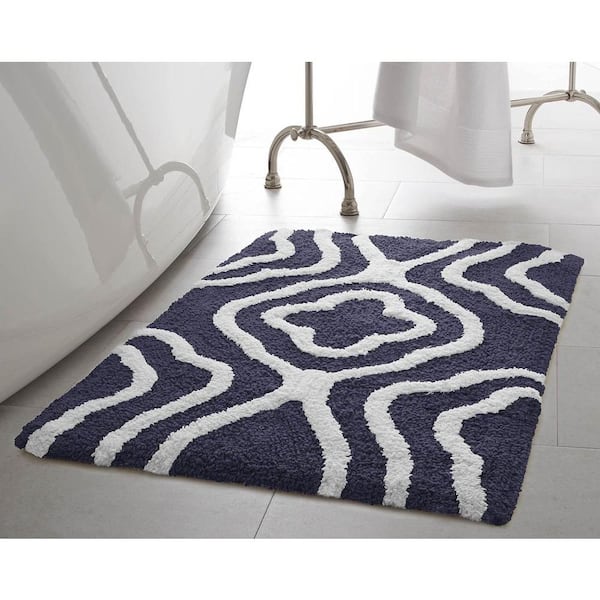 MH LONDON Bath Mats 21-in x 34-in Arctic and White Cotton Bath Mat in the Bathroom  Rugs & Mats department at