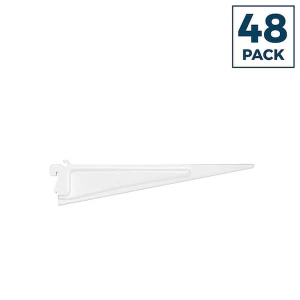 Shelf Track 12 in. x .5 in. White Steel Shelf Bracket Contractor Pack (48-Pieces)