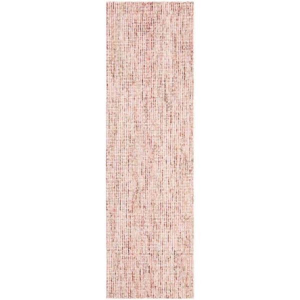 Abstract 2 ft. x 10 ft. Beige/Rust Crosshatch Runner Rug