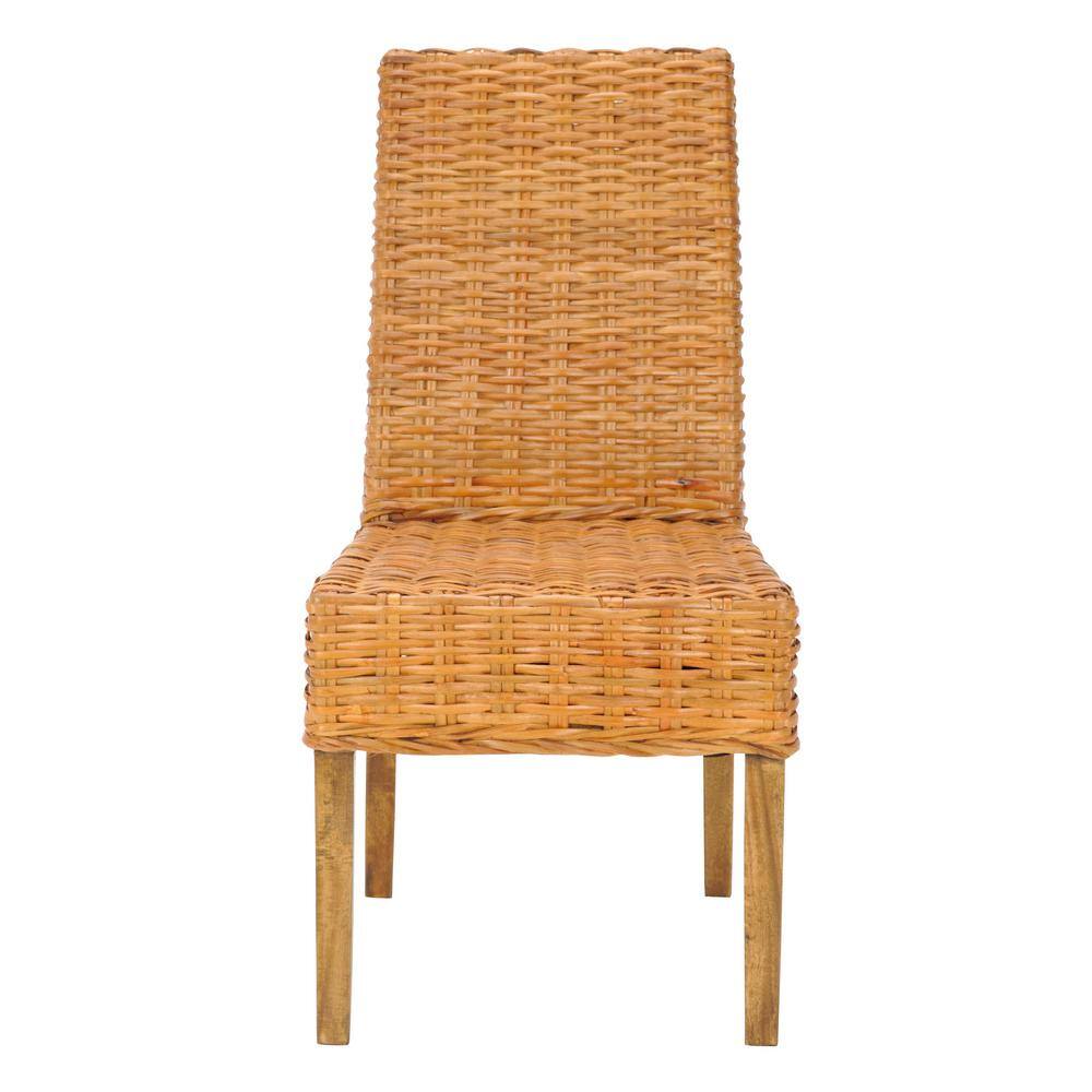 Parsons Transitional Honey Oak Cane Side Chair