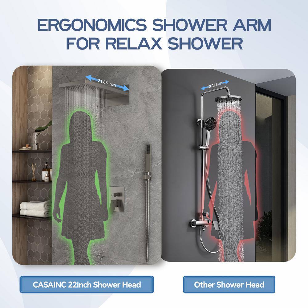 Brushed Nickel Dual-Function Rainfall Shower System with Handheld