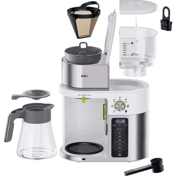 Braun MultiServe 10-Cup SCA Certified Coffee Maker with Internal Water  Spout and Glass Carafe in White KF9150WH - The Home Depot