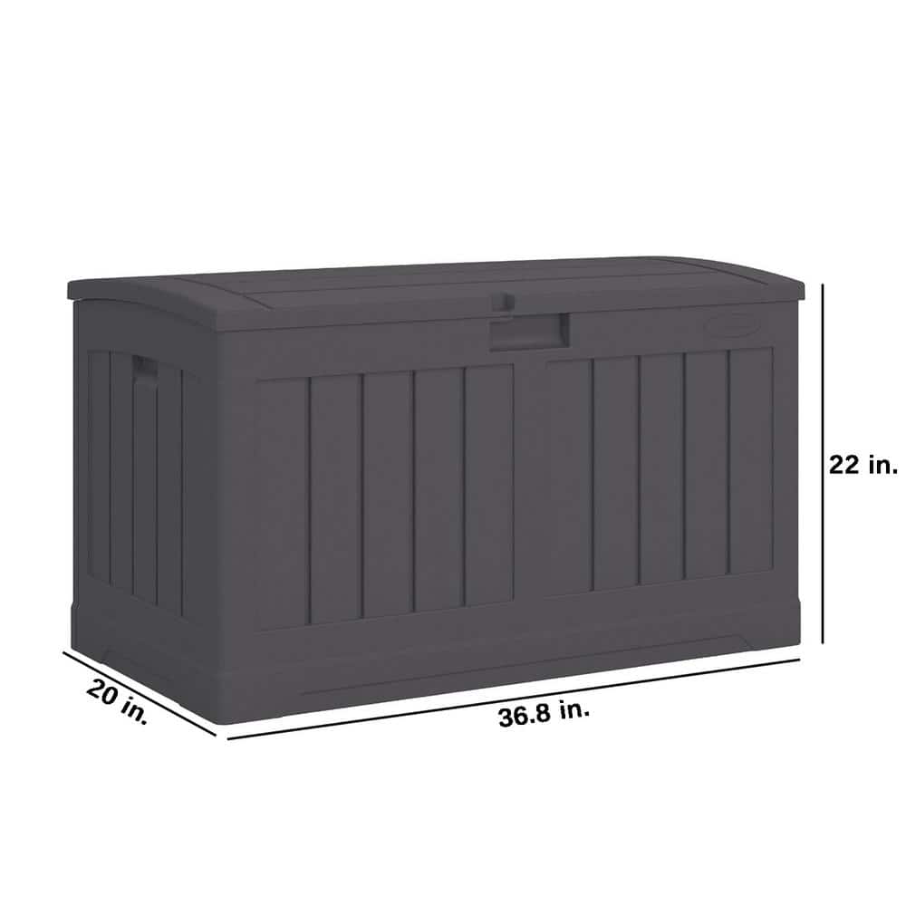 Suncast 50 Gallon Dark Gray Resin Lockable Deck Box
