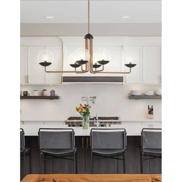 Outer Limits 39" Painted Bronze and Clear Glass Modern Chandelier