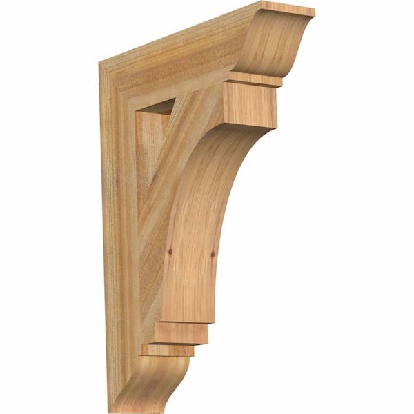 Ekena Millwork 6 in. x 34 in. x 26 in. Western Red Cedar Imperial Traditional Rough Sawn Bracket