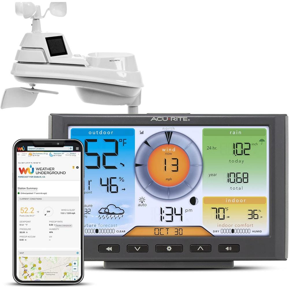 ITOPFOX LCD 5-in-1 Home Weather Station with Wi-Fi Connection with ...