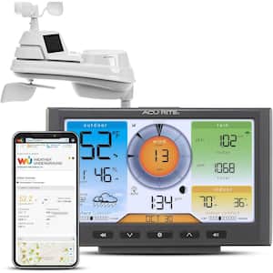 LCD 5-in-1 Home Weather Station with Wi-Fi Connection with Temperature, Humidity, Wind Speed/Direction, and Rainfall