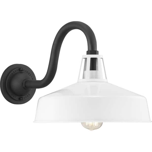 Progress Lighting Cedar Springs Collection 1-Light White Farmhouse Outdoor Extra-Large Wall Lantern Light