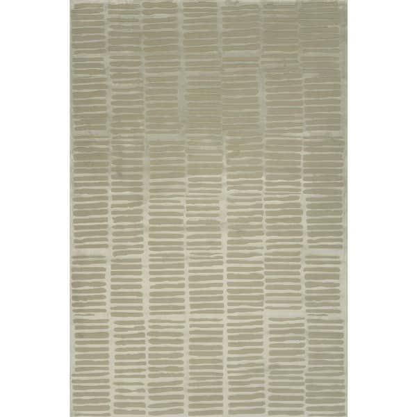 Kailani Geometric Machine Washable Area Light Green 9 ft. x 12 ft. Indoor Area Rug