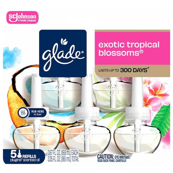 3.35 fl. oz. Exotic Tropical Blossoms Scented Oil Plug-In Air Freshener Refill (5-Count)