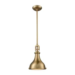 Rutherford 1-Light Satin Brass with Frosted Glass Diffuser Pendant