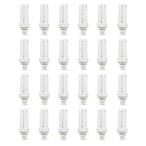 13W Equiv PL CFLNI Quad Tube 2-Pin Plug-in GX23-2 Base Compact Fluorescent CFL Light Bulb, Cool White 4100K (24-Pack)