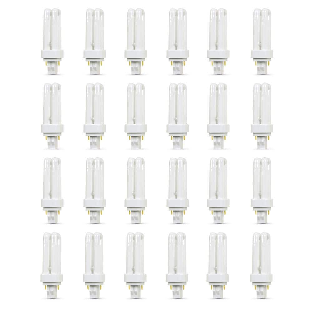 13W Equiv PL CFLNI Quad Tube 2-Pin Plug-in GX23-2 Base Compact Fluorescent CFL Light Bulb, Cool White 4100K (24-Pack) price history on PriceWatchPro