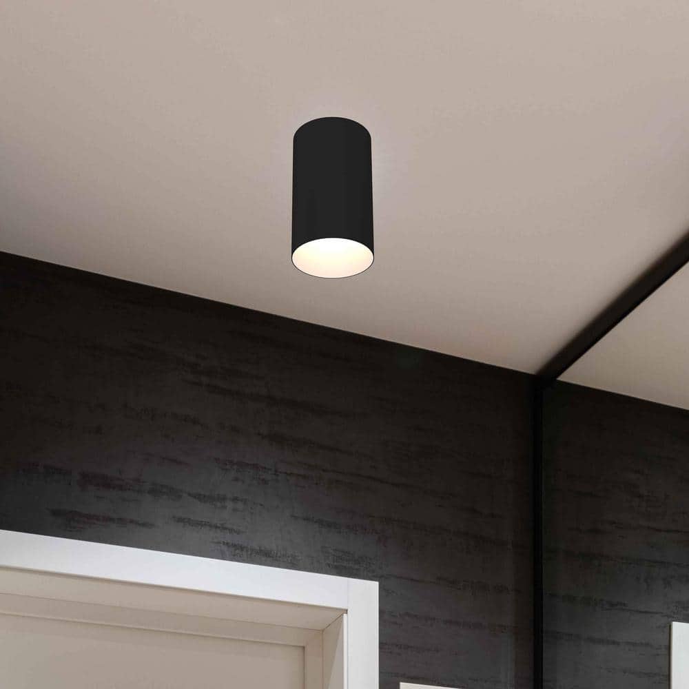 Black Aluminum Modern Flush Mount Light Fixture
