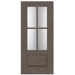 Regency 36 in. x 80 in. Universal Handing 3/4L 4SDL Oasis Decorative Glass Ashwood Stain Fiberglass Front Door Slab