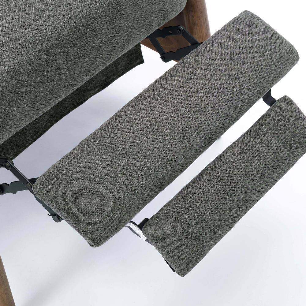 Soren Charcoal and Chestnut Mid-Century Modern Recliner